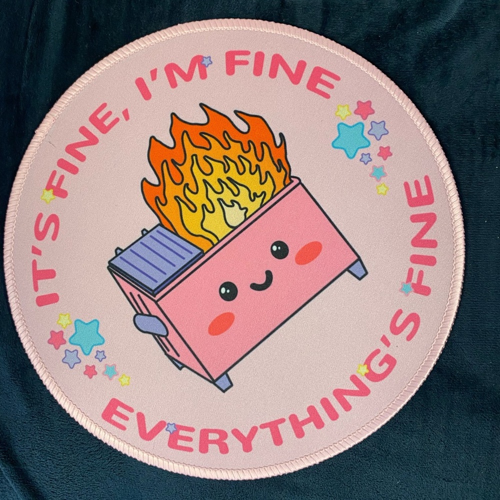 $3 ADD ON ITEM Pink Round Mouse Pad with Fun Design